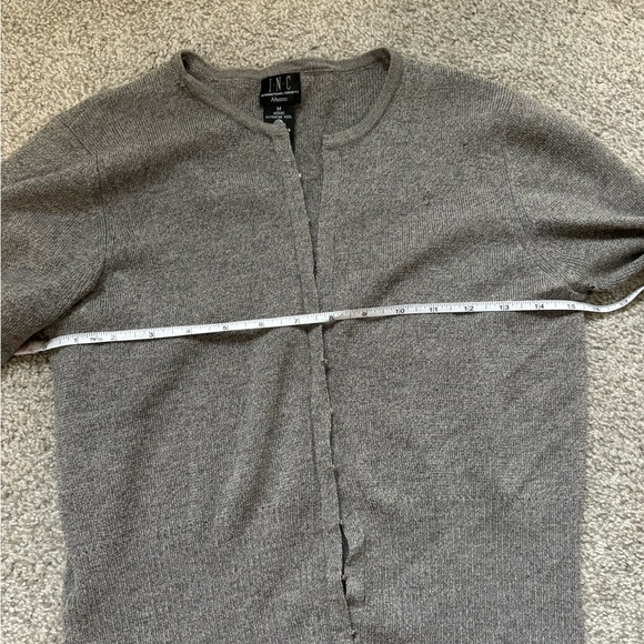 INC International Concepts gray cardigan sweater 100% WOOL medium​ - Picture 5 of 12